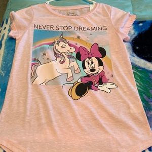 I am selling a pink Disney Minnie mouse never stop dreaming 12 year old T-shirt